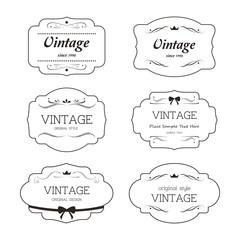 set of vintage label on dark backgroun color old design