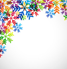 Obraz premium Colorful snowflakes border