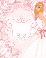 Obraz na płótnie Canvas Wedding invitation design with bride