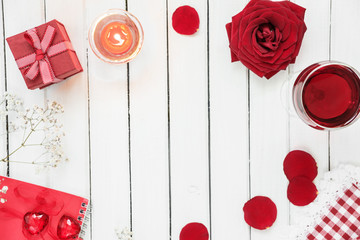 Festive table in red and white colors