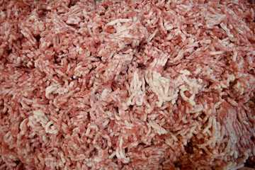 Raw fresh meat, beef or pork in supermarket for steak ingredient