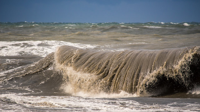 Fototapeta big sea wave on the black sea, Poti, Georgia