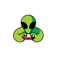 Alien Gamers Illustration Logo
