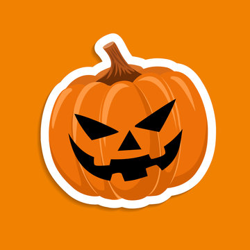 Sticker pumpkin for the holiday Happy Halloween