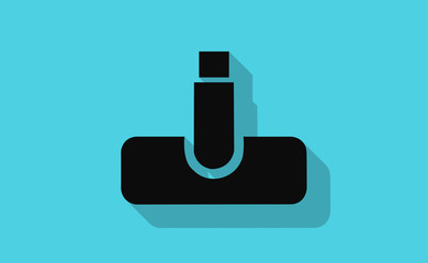 Vector vacuum cleaner nozzle with long shadow on flat background