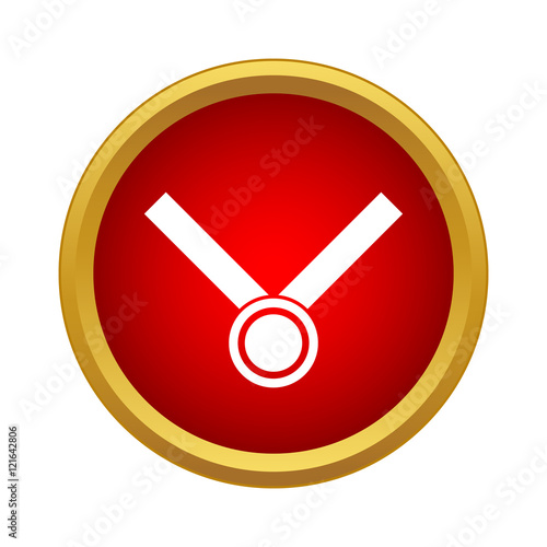 "Medal with ribbon icon in simple style on a white background" Stock