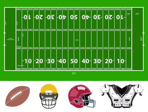 football (or american football) field and stuff icons