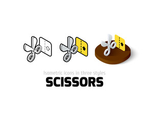 Scissors icon in different style