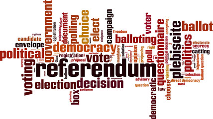 Referendum word cloud concept. Vector illustration