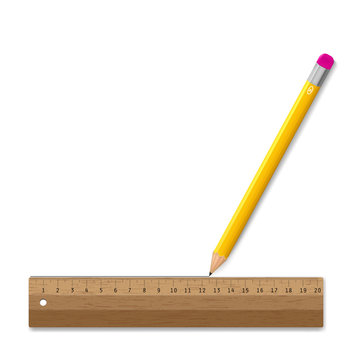 ruler and pencil. Vector illustration