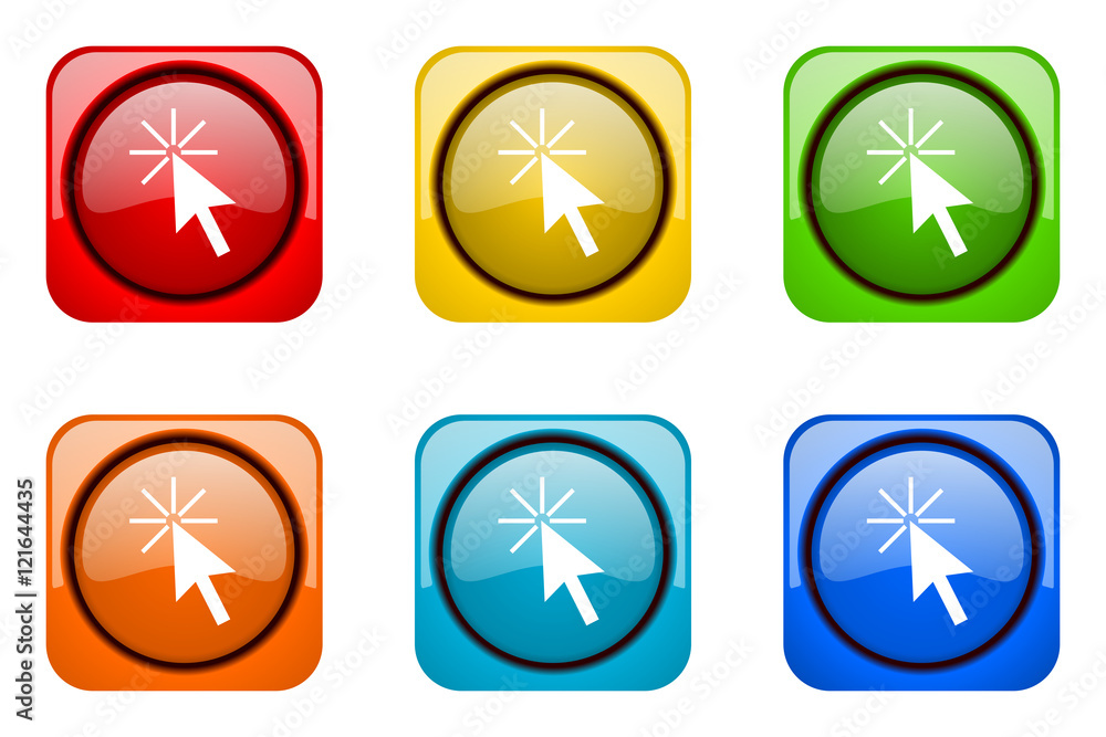 Poster Modern design colorful web icon set.. Mobile app buttons.
