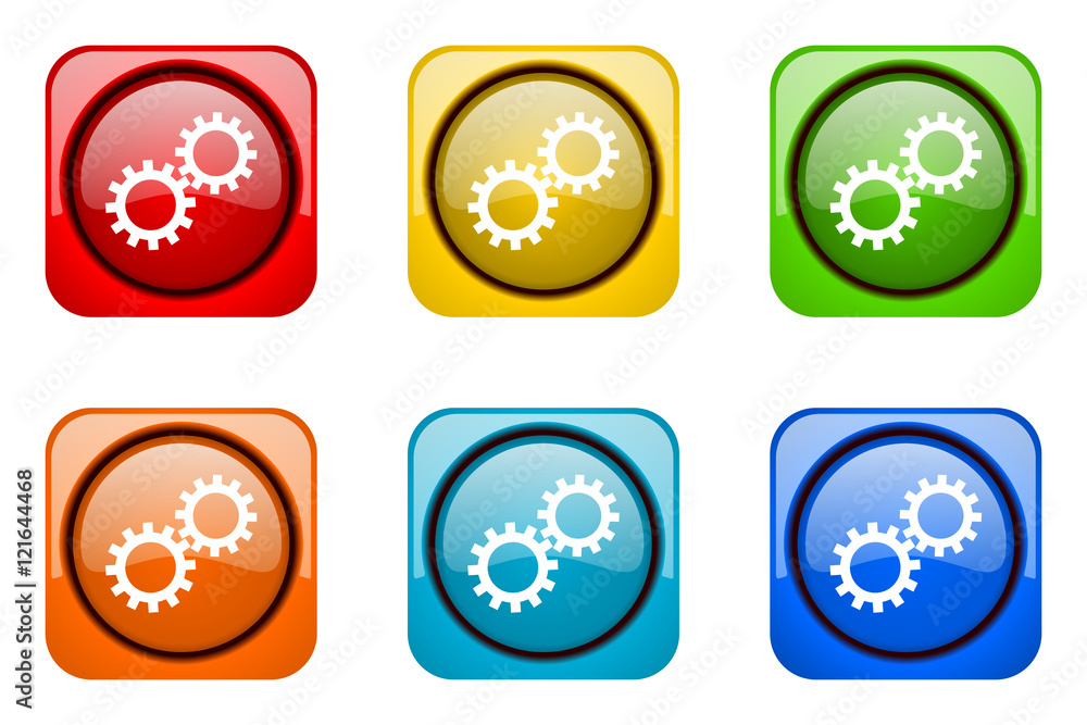 Aufkleber Modern design colorful web icon set.. Mobile app buttons.