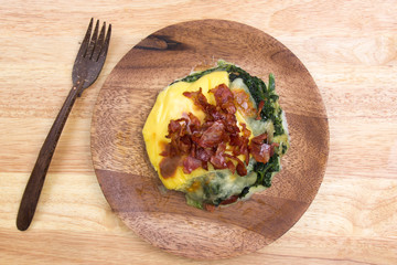 Baked spinach and cheese on plate