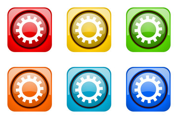 Modern design colorful web icon set.. Mobile app buttons.