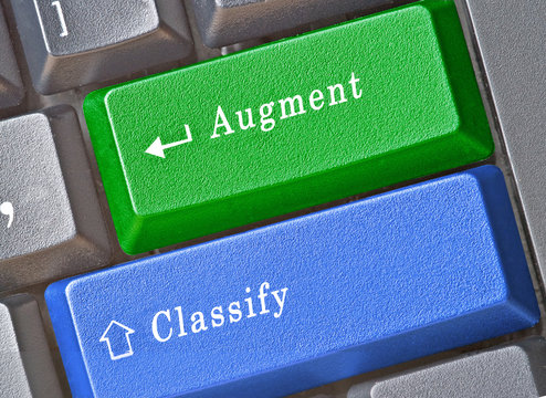 Keyboard with keys to augment and classify