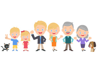 三世代家族と犬と猫