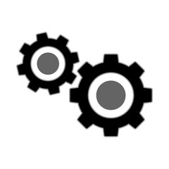 Settings symbol icon on white.