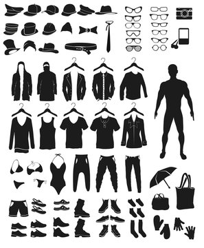 icons and items of clothing silhouettes accessories