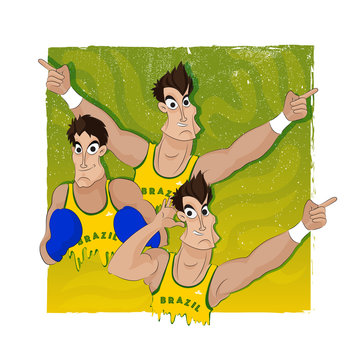 Players in winning pose for Sports concept.