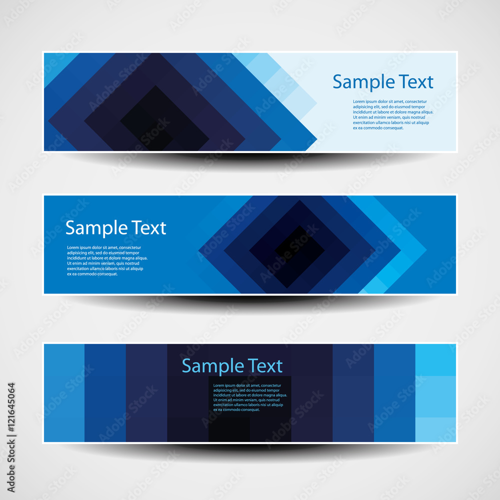 Poster banner or header design with abstract blue pattern