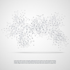 Abstract Cloud Computing and Network Connections Concept Design with Transparent Geometric Mesh - Illustration in Editable Vector Format