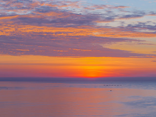 beautiful sunrise over the sea