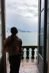 woman looking over Lake Maggiore