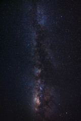 Milky Way galaxy, Long exposure photograph, with grain.
