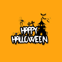 Halloween Vector Design with Happy Halloween Lettering.

