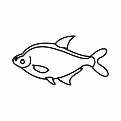 Fish icon in outline style isolated vector illustration