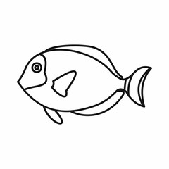 Surgeon fish icon in outline style isolated vector illustration