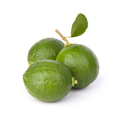 Citrus lime fruit isolated on white background