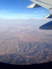 aircraft wing in flight 