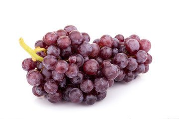fresh red grape on white background