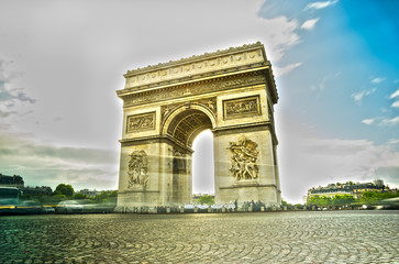 Fototapeta premium Arc de Triomphe, Place Charles de Gaulle, Paris, Frankreich.