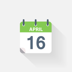 16 april calendar icon