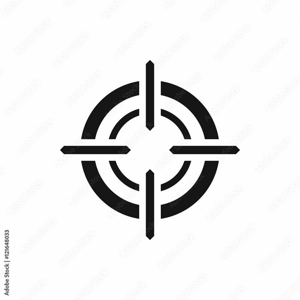 Poster target icon in simple style isolated on white background. aim symbol