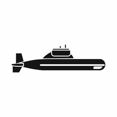 Submarine icon in simple style isolated on white background. Military transport symbol