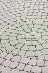 granite paving slabs in the shape of circles