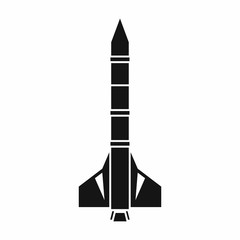 Atomic rocket icon in simple style isolated on white background. Weapons symbol