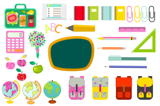 School Supplies Clipart, Back to School - Vector Graphic by VR