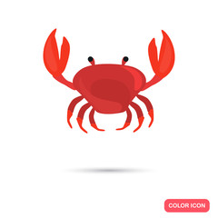 Crab color flat icon