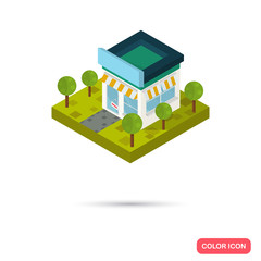 Fototapeta premium Isometric store color icon. Modern isometric concept