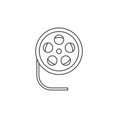 Film reel icon in outline style icon in outline style on a white background