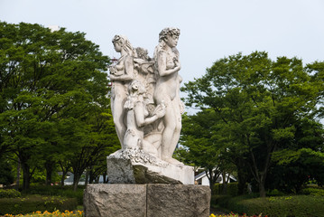 Statue of the Fountain in front of Hiroshima castle