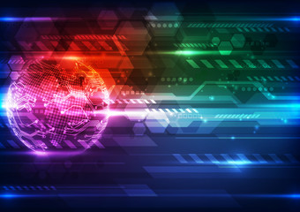 vector digital global technology concept, abstract background