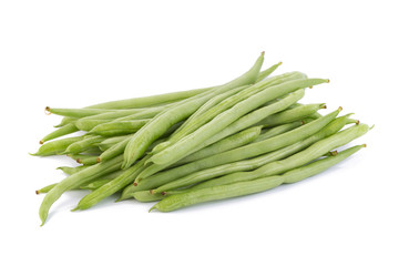 sweet fresh green peas isolated on white background