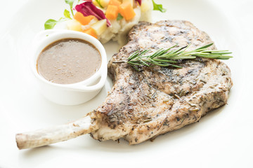Grilled pork chop steak