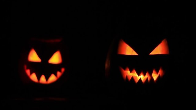 Two terrible pumpkin faces