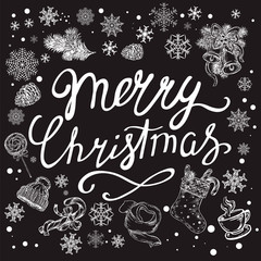 merry christmas calligraphy lettering